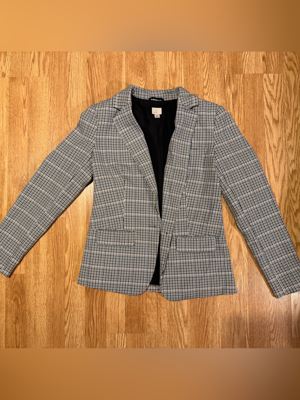 a new day Black and White Plaid Blazer